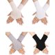 thumbnail image 1 of Guantes de protección ultravioleta hasta la muñeca bloqueador solar guantes de conducción unisex sin dedos, 1 of 5