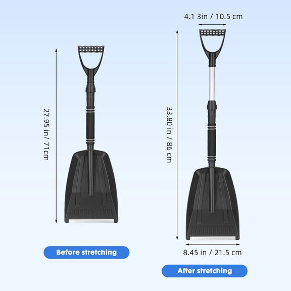 KALLORY Small Snow Shovel Black Snow Removal Tool With D Shaped Handle For Camping 1Pack