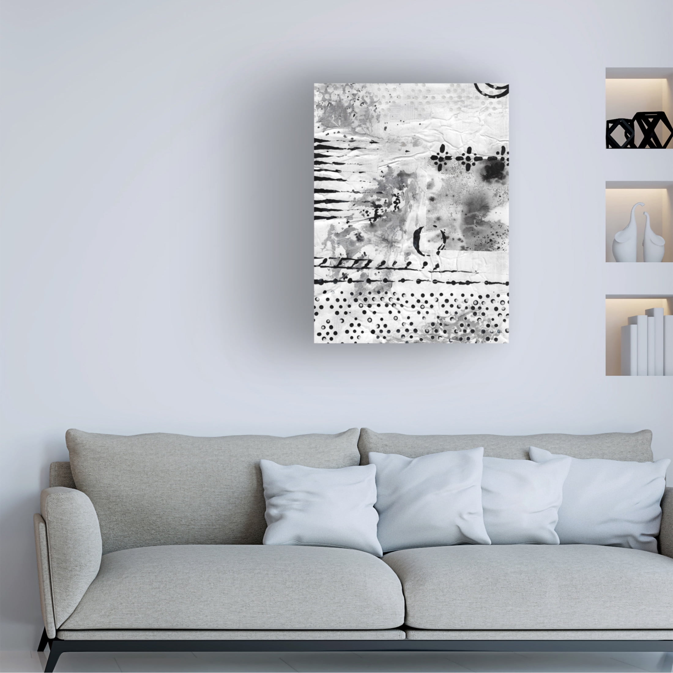 Canvas Wall Art - Maliq 'Black And White' Wall Art for Living Room, Bedroom, or Office Décor by Trademark Fine Art - 24 x 32 Inches