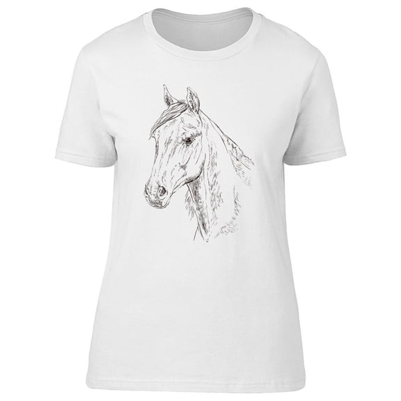 Realistic Horse Sketch T-Shirt Women -Image by Shutterstock, Female Large