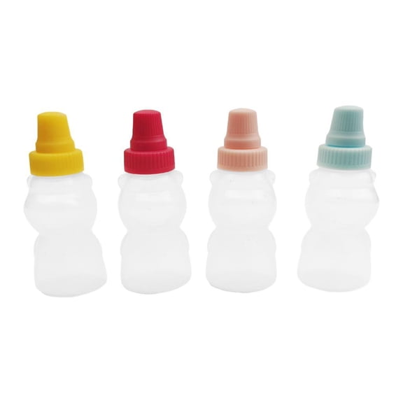 Fiocias 4 Pieces Empty Salad Dressing Container 23ml Mini Ketchup Bottles for Condiments