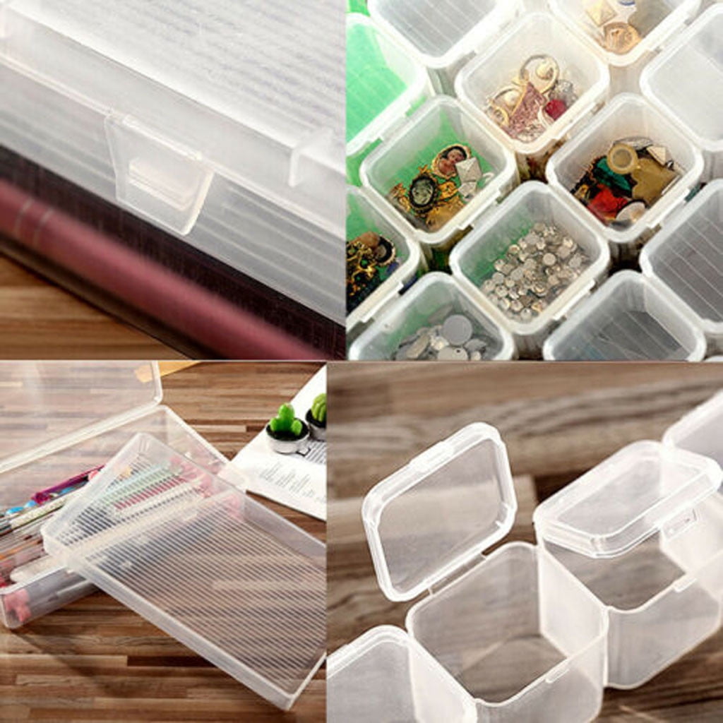 DIY Transparent Grid Storage Box Container Case For Jewelry Beads Organizer 1Pc With Removable Compartments For Home And Office