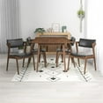 thumbnail image 2 of Ascanor Modern Solid Wood Walnut Kitchen & Dining Room Table and Chairs for 4, 2 of 6