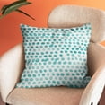 thumbnail image 5 of Polka Dot Pillow Covers Set of 2 Teal Green Cream Throw Pillows 18x18 in Outdoor Boho Design Brush Strokes Decorative Pillowcase Square Cushion Cover Linen Pillow Case for Home Sofa Couch Bed, 5 of 6