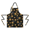 thumbnail image 2 of Black Yellow Green Stem Sunflower Pattern Apron-Garden Aprons for Women with Pockets-Cotton Linen Waterproof Kitchen Cooking Gardening Aprons Adjustable for Kitchen,Cooking,BBQ and Salon 33x27 Inch, 2 of 7