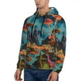 thumbnail image 3 of Wukai Galactic Jungle Dinosaurs Print Men Hoodies Fleece Sweatshirts Long Sleeve Sweaters Pullover Fall Outfits Winter Clothes-Medium, 3 of 7