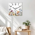 thumbnail image 3 of Spring Floral Wooden Wall Clock Silent Non Ticking, Colorful Botanical Summer Blooming Square Wall Clocks Battery Operated, Decor Clock for Home Office, Living Room, Kitchen, 10 Inch, 3 of 9
