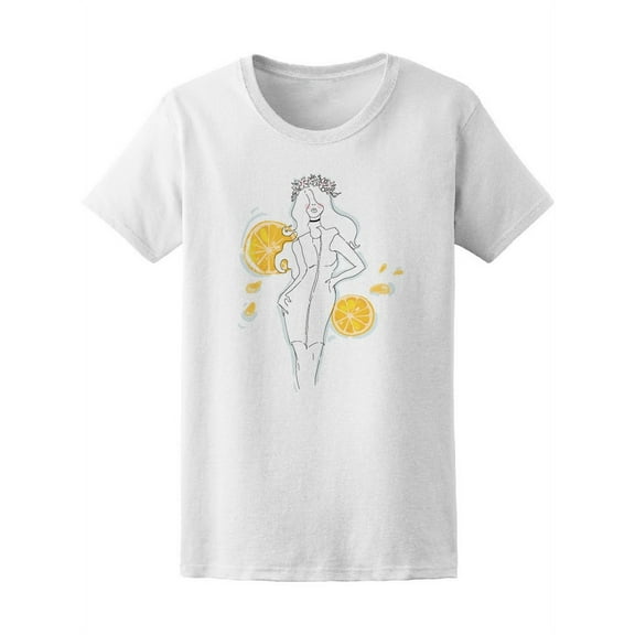 Cute Citric Fashion Lady Sketch Tee Women's -Image by Shutterstock