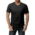 thumbnail image 1 of H2H Mens Basic Fashion Premium Washing Soft Cotton Blend V-neck T-shirst BLACK US 2XL/Asia 3XL (CMTTS0197), 1 of 6