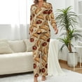 thumbnail image 2 of Top-kevin Womens Pajamas Set Croissant Pancake Strawberry Soft Long Sleeve Sleepwear Button Down Sets, 2 of 12