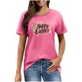thumbnail image 1 of Mujeres Manga Corta de Verano Tops Pascua Impresa Cuello Redondo, Blusa de Moda Casual para la Primavera, 1 of 5