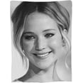 thumbnail image 5 of Jennifer Lawrence Flannel Blanket Soft Air Conditioner Blanket Anti-Pilling Lap Blanket for Sofa Bedroom Living Room 50x40 inch, 5 of 5