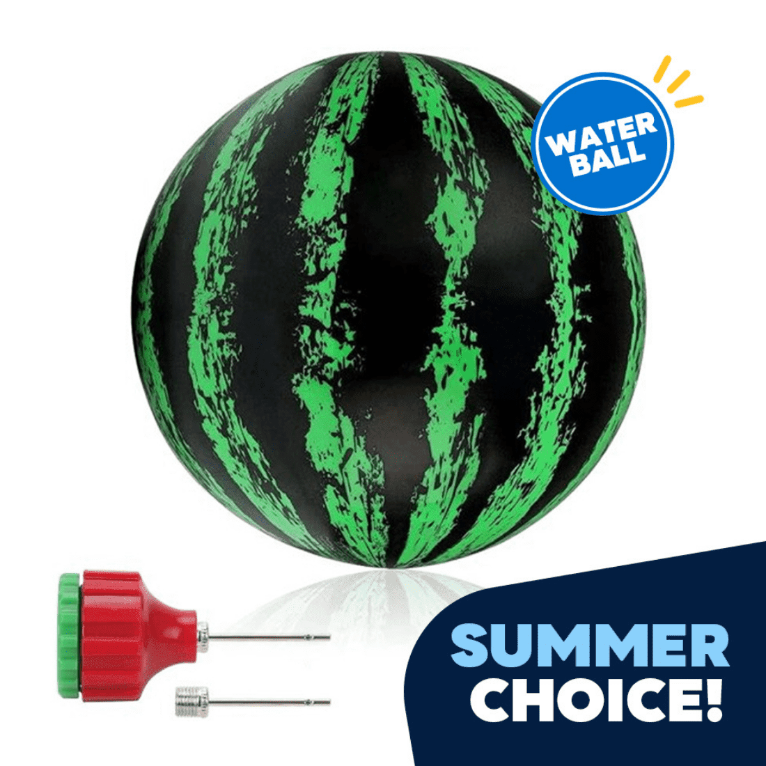 Jeexi Water Ball, 9" – The Ultimate Swimming Pool Game | Pool Water - Melon Ball for Under Water Passing, Dribbling, Diving and Pool Games for Teens, Kids, or Adults, 9 in. Ball Fills with Water