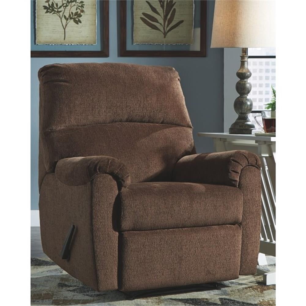 Signature Design by Ashley Nerviano Zero Wall Recliner in Chocolate