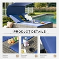 thumbnail image 3 of Devoko Rattan Double Lounge Chaise, Adjustable Backrest Daybed with Sunshade and Cup Holder for Deck, Poolside, Balcony,blue, 3 of 7