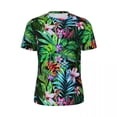 thumbnail image 4 of T Shirt For Men Tropical Floral Fest Leaves Print Harajuku Sports Short-Sleeved Quick Dry Tops Summe, 4 of 7