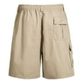 thumbnail image 6 of Cargo Shorts for Men Plus Size Stretch Casual Drawstring Elastic Waisted Summer Trendy Shorts with Multi Pockets Khaki 3XL, 6 of 8