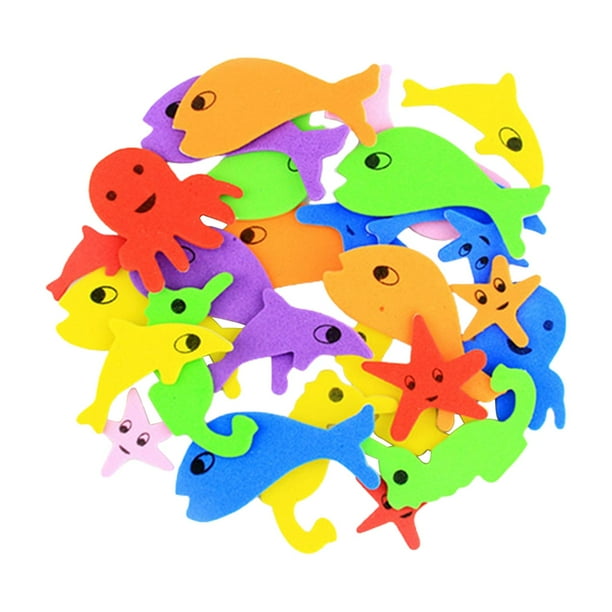 Pegatinas autoadhesivas de espuma para decorar el hogar, la guardería y los álbumes de recortes. 26 piezas de animales marinos.