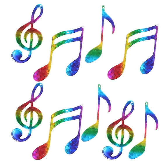 IBASETOY 9Pcs Assorted Color Plastic Music Note Hanging Decor For Christmas Tree Festive Decoration