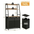 thumbnail image 2 of GIKPAL 2 Section Laundry Hamper, 170L Laundry Basket with 3 Shelves Laundry Sorter, Freestanding Laundry Organizer with 4 Hooks & 2 Removable Washable Bags & Side Pockets for Bathroom Dorm, 2 of 8
