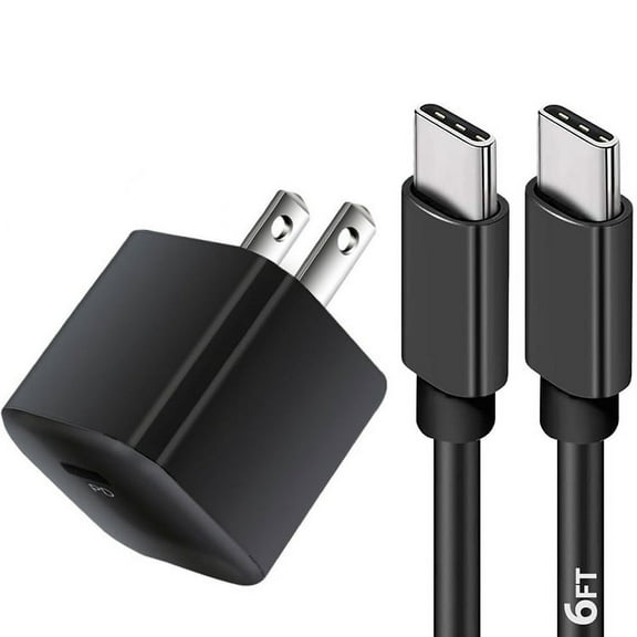 20W USB C Power Adapter  6FT USB Type C Cable, PD Wall Charger Super Fast Charge Compatible with iPhone 14/13/12 Pro Max/12 Mini/11, Galaxy S23/S22/S21/S20 Ultra S10/S9 Note20, iPad Pro, Black