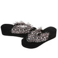 thumbnail image 3 of WIZUTIZ Shower Shoes Women Lightweight Comfortable Vintage Slide Sandals Women Summer BOHO Jeweled Shiny Sandals Platform Heels Slides Knitted BOHO Beach Slide Sandals Indoor Slippers Birthday Gifts, 3 of 6