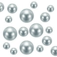 thumbnail image 1 of Uxcell 300Pcs Perla Falsa para Manualidades, Perlas Redondas Sin Agujero de 8/14/20mm, Plata, 1 of 5