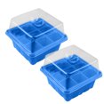 thumbnail image 1 of Caja de Cultivo para Plantas con 9 Agujeros, Plástico Resistente, Tapa Transparente, Color Azul, Ideal para Germinar Vegetales en Casa, Incluye 2 Unidades., 1 of 6
