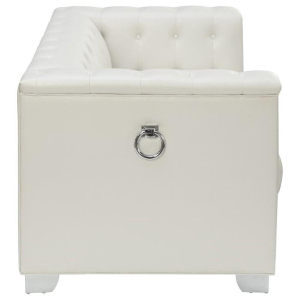 Chaviano Tufted Upholstered Loveseat Pearl White