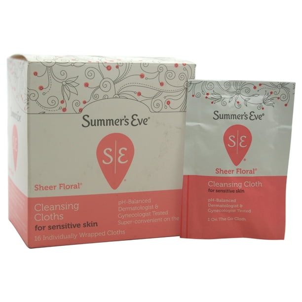 Feminine Cleansing Cloths for Sensitive Skin Sheer Floral by Summers