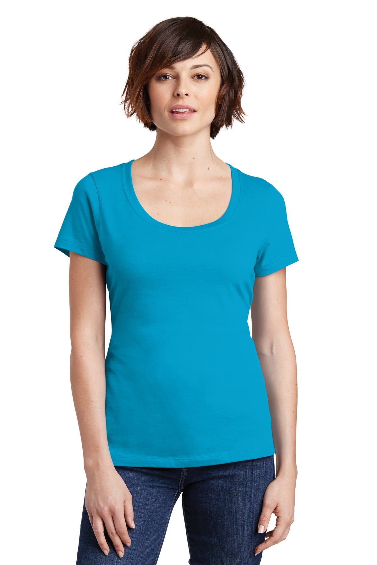 combed ring spun cotton Scoop Neck T 
