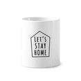 thumbnail image 1 of Quédate en casa y lucha contra la epidemia. Cepillo de dientes titular de la pluma Mug de ceramica blanca taza 350ml, 1 of 2