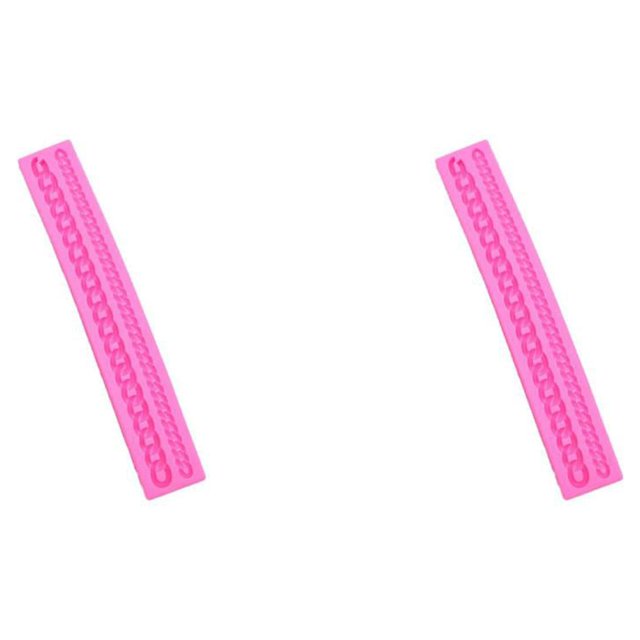 QualitChoice Silicone Cake Mold Chain Fondant Mould Bakeware Decorating Molds Tray Heat Resistant Oven Baking Home Tools Gadgets Pink 2Set