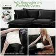 thumbnail image 3 of Newest L-Shaped Sectional Sofa Couch,Comfy Chenille Deep Seat Couch, Convertible Ottoman & 2 Big Pillows,Modern Oversized 3 Seater Sofa Set for Living Room Office,Black, 3 of 18