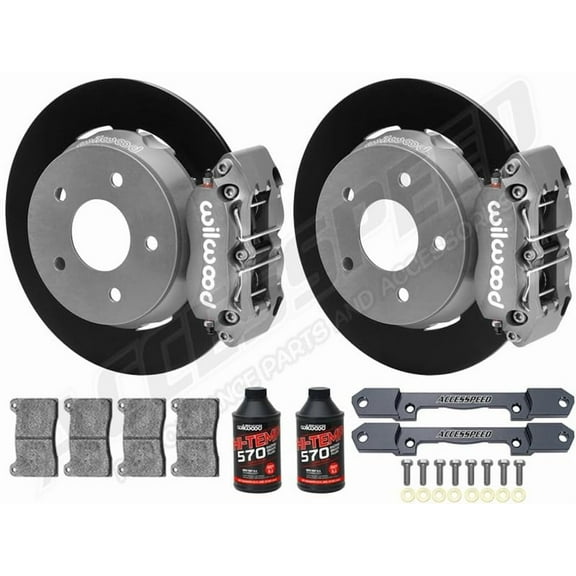 Wilwood Rear Race Big Brake Combo with Brake Fluid and Gray Anodized Calipers for 2022-up Polaris RZR Turbo & Pro R 5-Lug