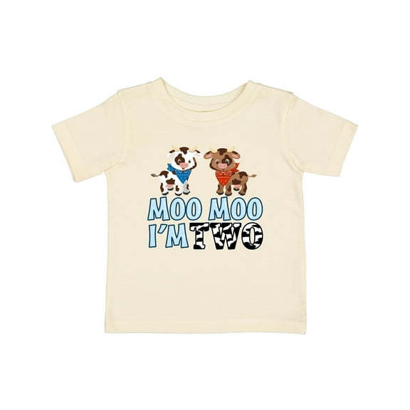 Inktastic Moo Moo I'm 2 with Cute Holstein Cows Boys or Girls Baby T-Shirt