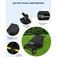 thumbnail image 6 of 26-Inch Push Lawn Sweeper with 4 Spinning Brushes, 7 Cu. Ft. Hopper, Adjustable Height Yard Cleaner, 6 of 7