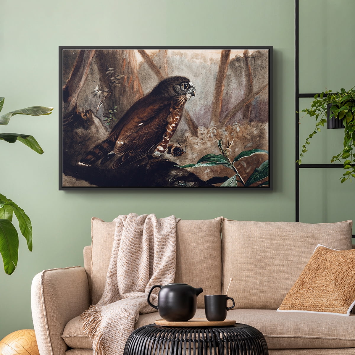 Vintage Animal Print-XVII By Wexford Home Framed in Black Wood Gallery Wrapped Canvas 27 in. x 41 in.
