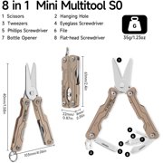 NexTool 8 in 1 Mini Multitool, Bladeless Small Multi Tool, Mini Sailor Scissors S0