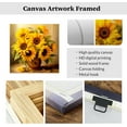 thumbnail image 6 of ZHONGYUTONG Sunflower Wall Art Canvas Yellow Flower Pictures Wall Decor Blossom Floral Painting Print Farmhouse Kitchen Bathroom Wall Decor Frame (32.00"x32.00"), 6 of 6