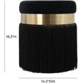 thumbnail image 3 of TOV Furniture Melody Black Tasseled Ottoman, 3 of 7