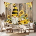 thumbnail image 2 of Yellow Sunflower Large Tapestry for Bedroom Wall Hanging Tapestry, Farmhouse Wood Grain Bees Gnomes Ceiling Backdrop Tapestries Poster Blanket Wall Decor for Teens Room Living Room Dorm 100" x 59", 2 of 8
