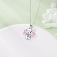 thumbnail image 5 of Elephant Necklace 925 Sterling Silver Cute Elephant Pendant Necklace With Blue Heart Zircon For Women Jewelry Gifts, 5 of 6