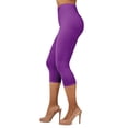 thumbnail image 2 of Gilbin Ultra Soft Capri High Waist Leggings for Women-Many Colors -One Size & Plus Size (Dark Purple 1X-2X), 2 of 3