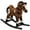 Dark Brown, variant on Beyamis Rocking Horse for Kids - Metal Plush Ride-On Chair Toy with Realistic Sounds, Dark Brown/White