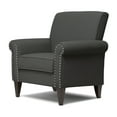 thumbnail image 6 of HL Home Furnishings Traditional Armchair with Nailheads in Charcoal Grey Linen, 6 of 7