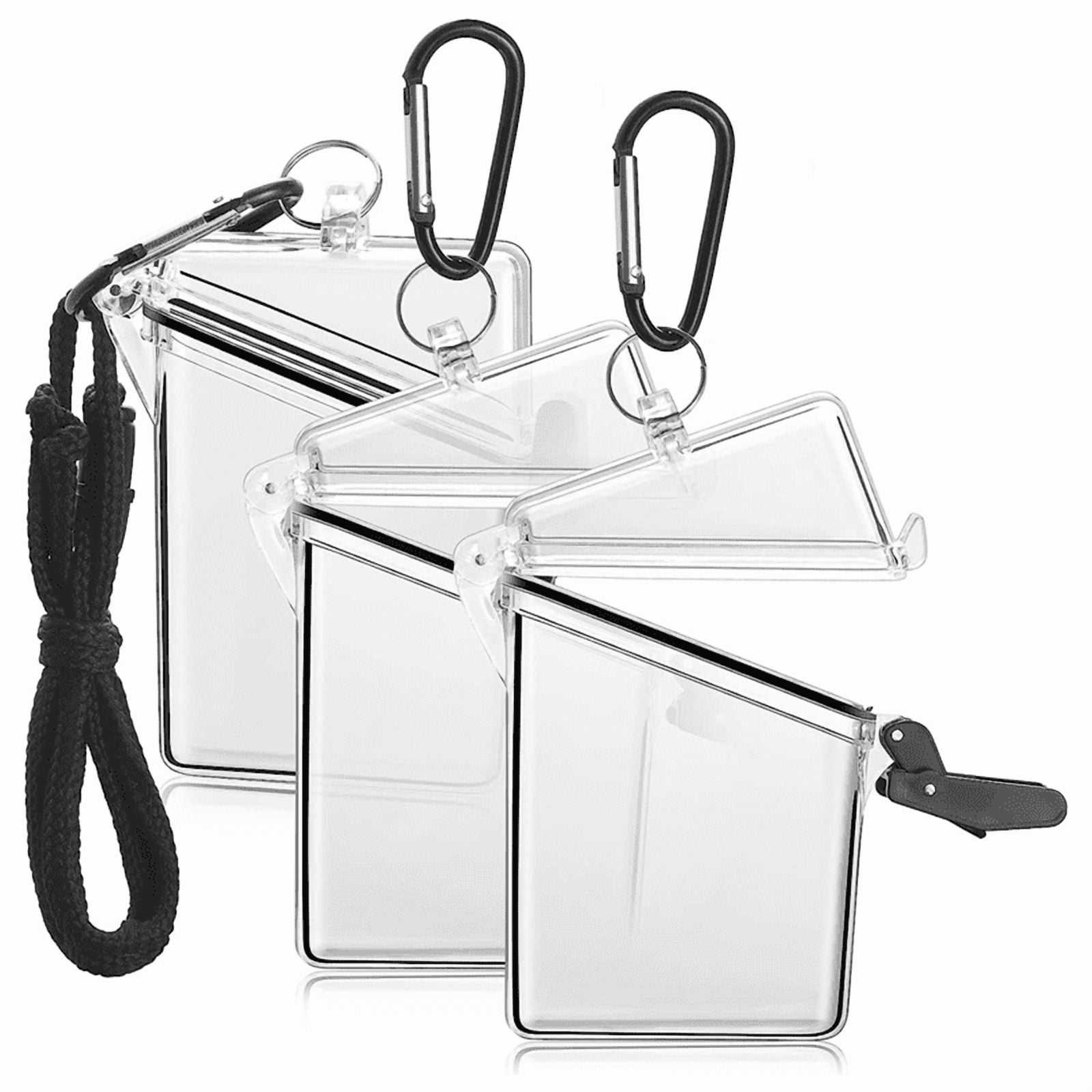 GOGO 50-Pack Clear PVC ID Badge Holders, Waterproof, Horizontal
