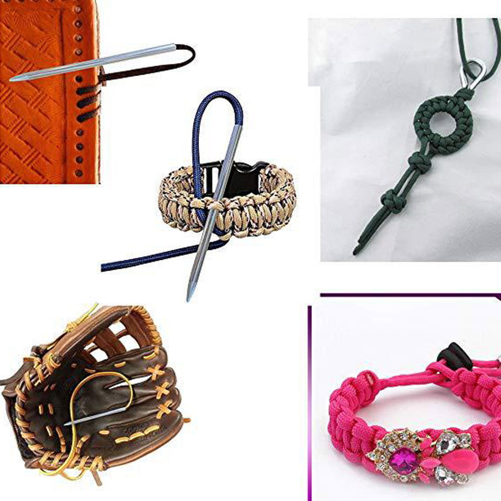 SUPVOX Paracord Stitching Set Leather Weaving Bracelet Lacing Needle Smoothing Tool with Bag 