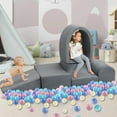 thumbnail image 2 of Toddler Soft Play Climbing Toys,5 Pcs Foam Climbing Blocks and Ball Pit for Toddlers,Kids Baby Climbing Blocks Foam Indoor Playground Gym Set Grey, 2 of 7