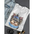 thumbnail image 3 of Lovely Yorkie Terrier Sketch T-Shirt Women -Image by Shutterstock, Female Large, 3 of 4